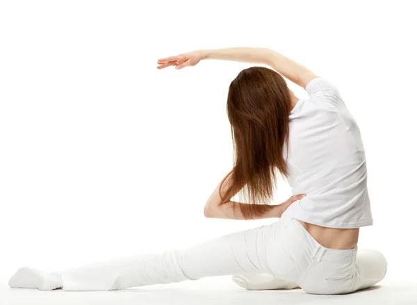 Slender young woman exercising — Stock Photo, Image