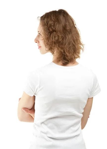 Retrato retrovisor de mujer joven — Foto de Stock