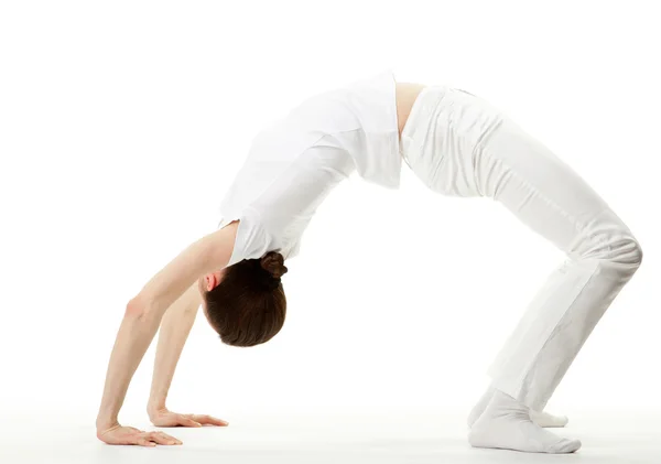 Slender young woman exercising — Stock Photo, Image