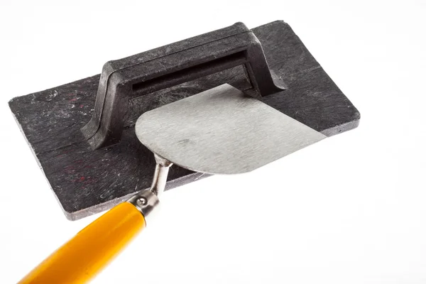 Plastering trowel and surfacer — Stock Photo, Image