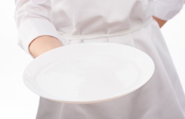 Cook'un el beyaz plaka tutarak