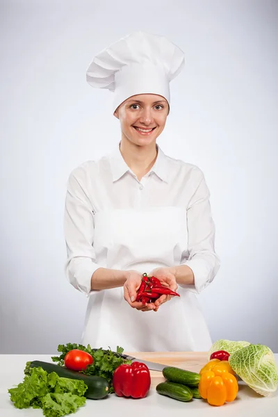 Jovem cozinheira — Fotografia de Stock