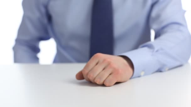 Businessman showing a wad of money — Stock Video