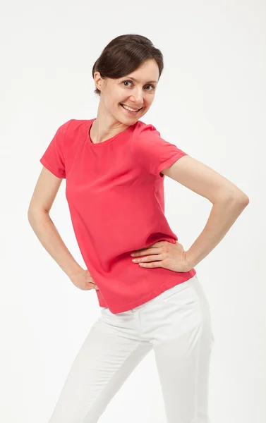 Retrato de atraente sorrindo jovem mulher — Fotografia de Stock