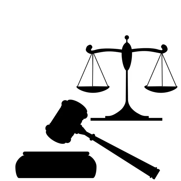 Scales of justice and gavel — Stock Vector