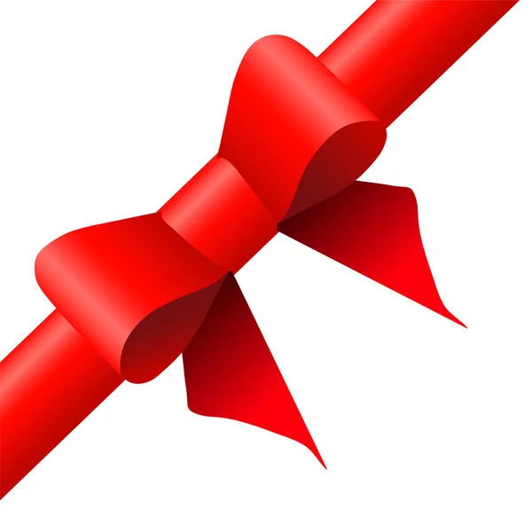 Ruban rouge cadeau et arc — Image vectorielle