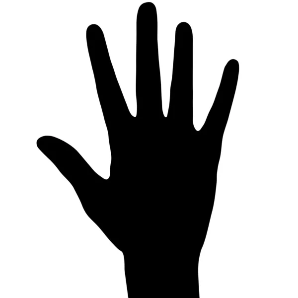 Silhouet van hand — Stockvector