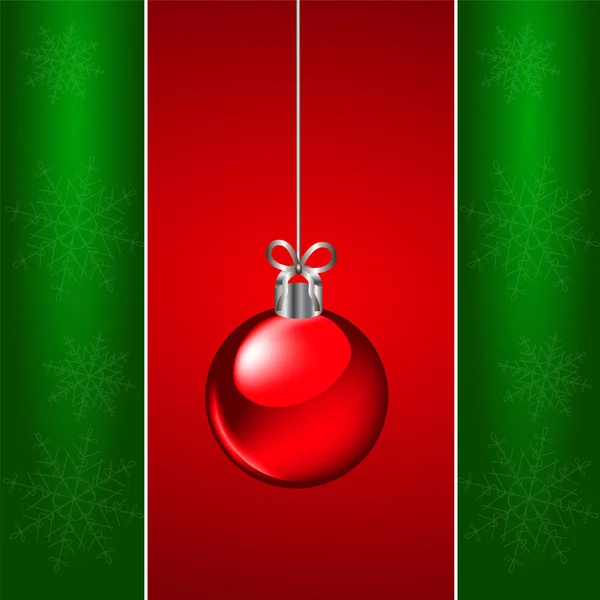 Різдвяна прикраса на червоному тлі — стоковий вектор