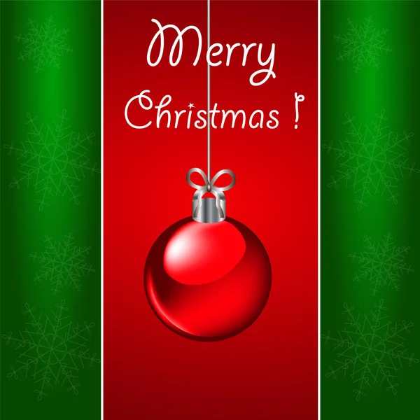 Christmas greeting met decoratie op rode achtergrond — Stockvector