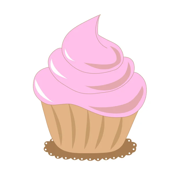 Pink cupcake — Stock Vector