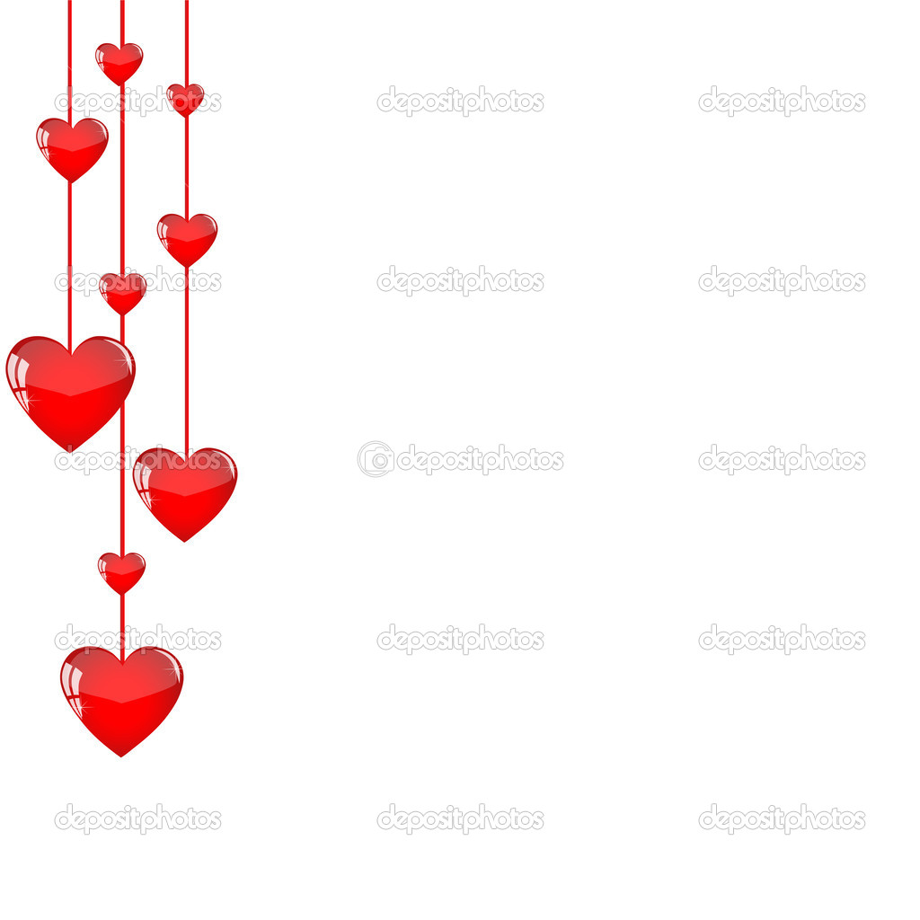 Hanging hearts background 2