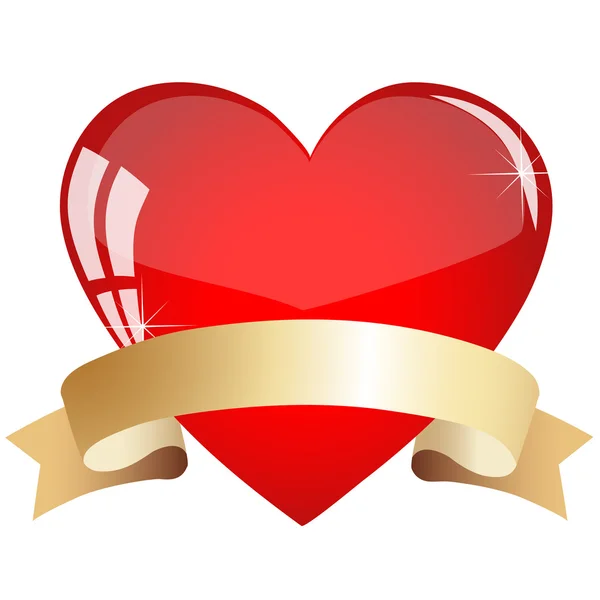 Heart with ribbon — Stock Vector