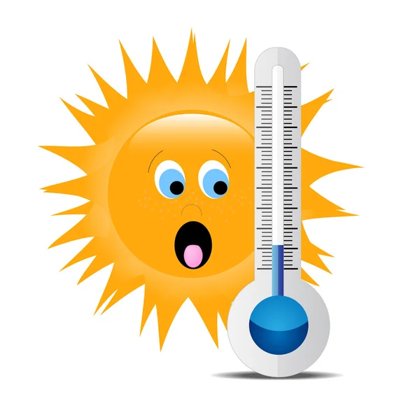 Sole e termometro — Vettoriale Stock