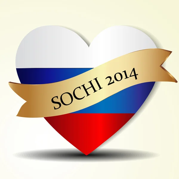 Kalp Sochi, Rusya Federasyonu — Stok Vektör