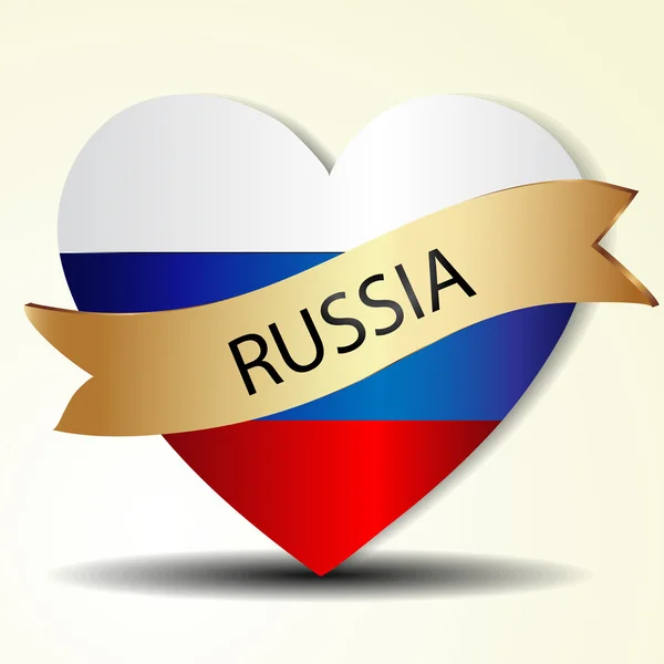 Corazón de Rusia — Vector de stock