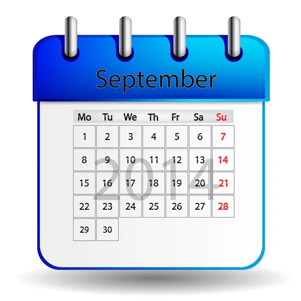 September Calendar — Stock Vector
