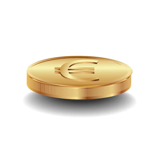 Moneda de oro en euros — Vector de stock