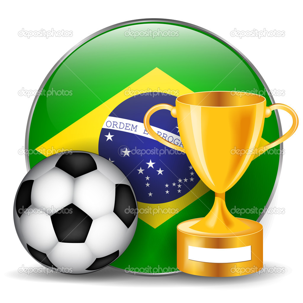 Bandeira do Brasil com a taça de ouro — Vetor de Stock ...