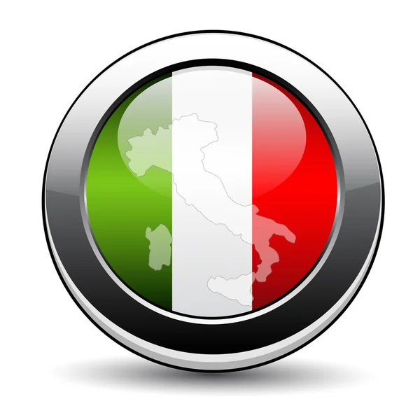 Italy button with flag — Stok Vektör