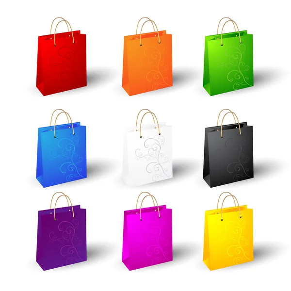 Conjunto de bolsas de compras — Vector de stock