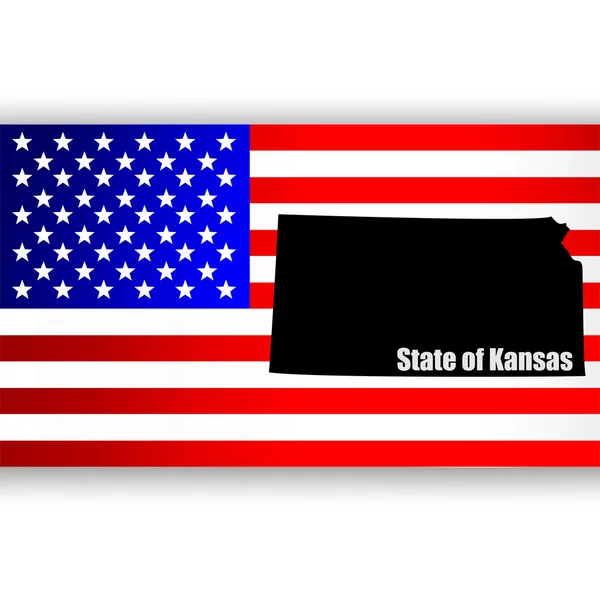 Map of the U.S. state of Kansas — Stock Vector