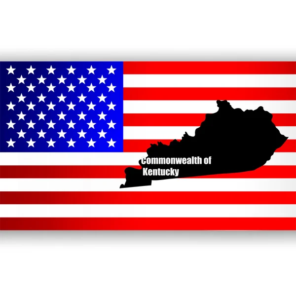 Mapa do estado americano de Kentucky — Vetor de Stock
