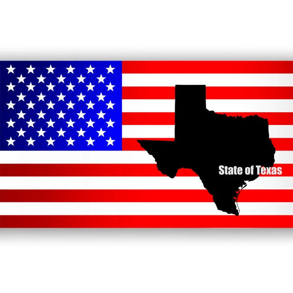 Mapa stanu USA Texas — Wektor stockowy