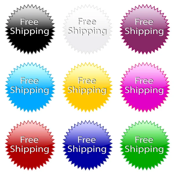 Free shipping ! Colorful website vector icon. — Stock Vector