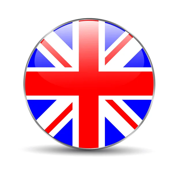 Grand drapeau britannique sur le bouton — Image vectorielle