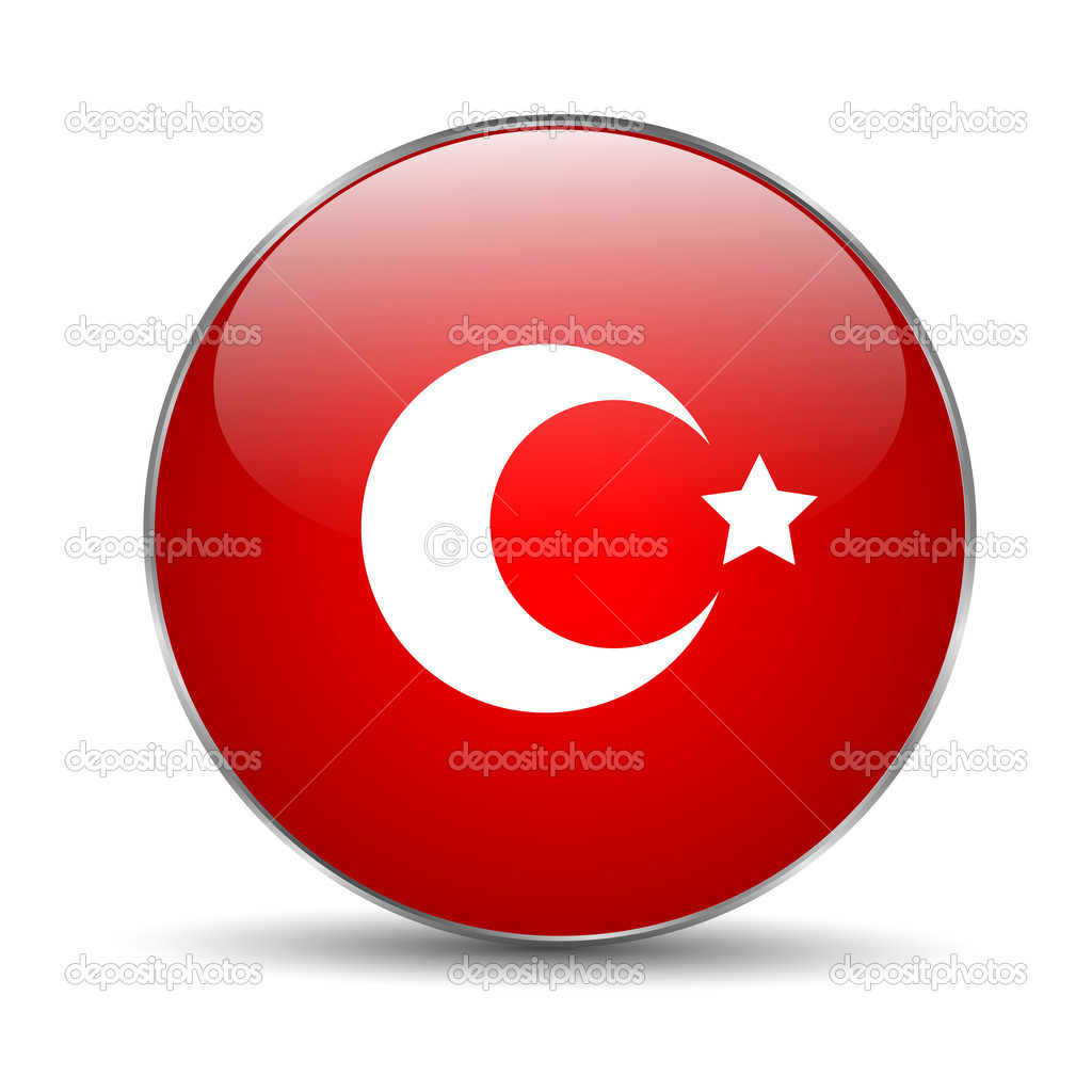 Turkey Flag Button Stock Vector by ©gabylya89 51423943