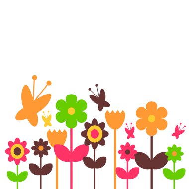 renkli çiçek tasarım tebrik kartı şablonu