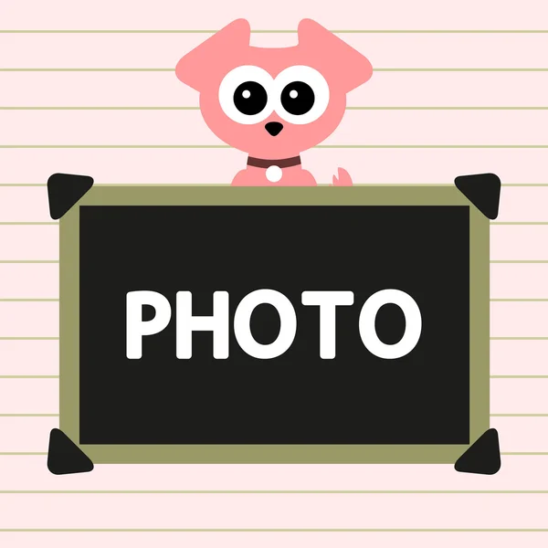 Fotoframe met schattige puppy — Stockvector