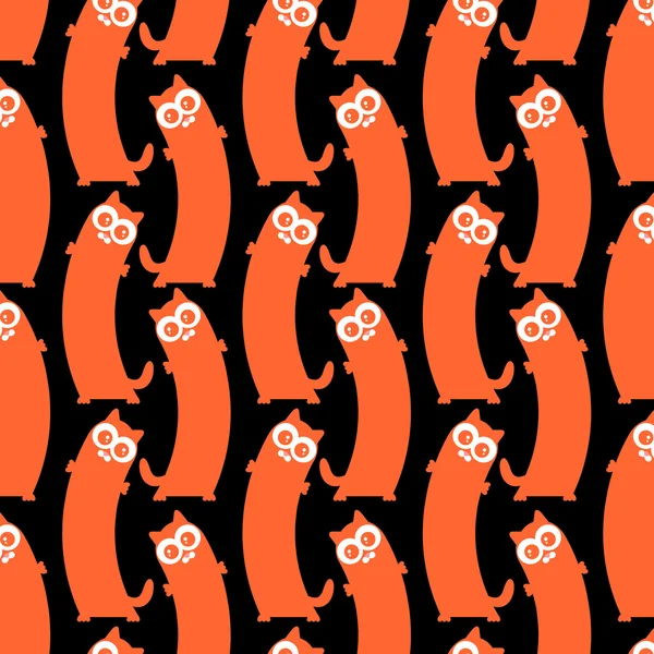 Seamless pattern with funny cat — Stock Vector