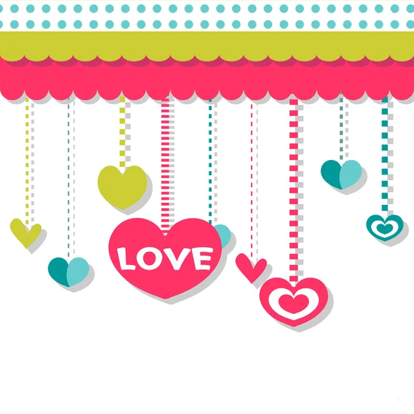 Romantic background with hearts — Stock Vector