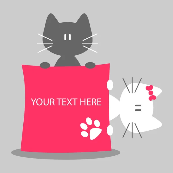 Dois gatinhos bonitos com um lugar para o seu texto —  Vetores de Stock