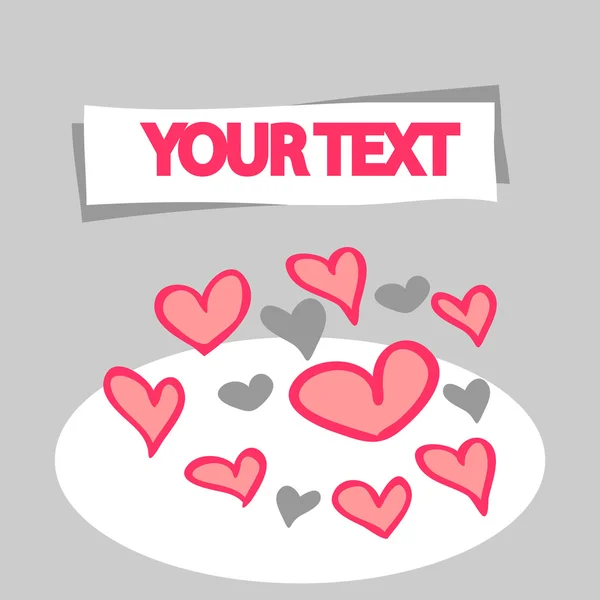Carte de vœux romantique avec cœur — Image vectorielle