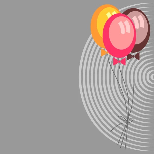 Plantilla de fondo con tres globos — Vector de stock