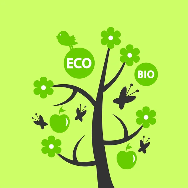 Árvore verde design ecológico — Vetor de Stock