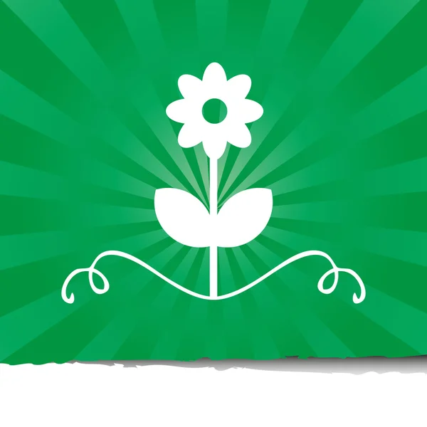 Çiçek ile basit kart şablonu — Stok Vektör