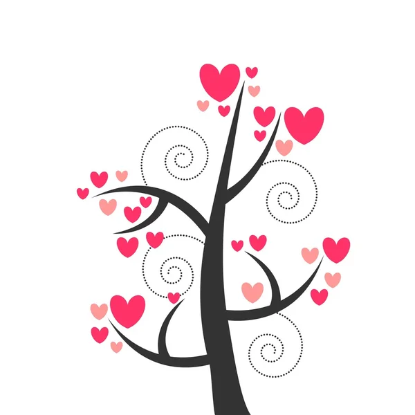 Романтическое дерево красивый дизайн — стоковый вектор