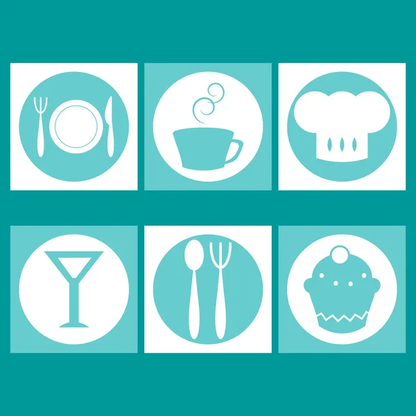 Set of icons for cafe — Stock Vector