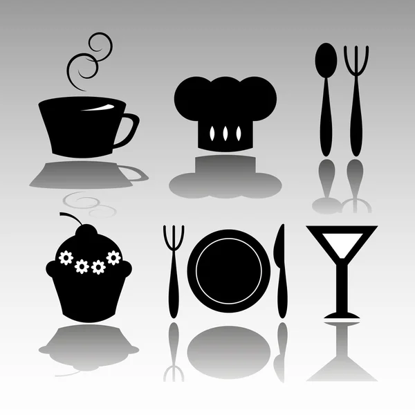 Sæt ikoner til restaurant – Stock-vektor