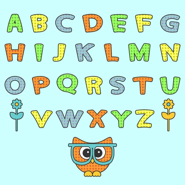Lindo conjunto de alfabeto infantil — Vector de stock
