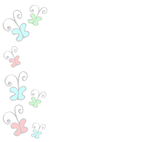 Un fondo decorado con mariposas — Vector de stock