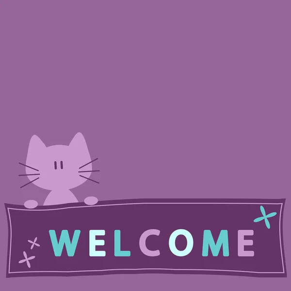 Μια ευχετήρια κάρτα με χαριτωμένο γατάκι — Διανυσματικό Αρχείο
