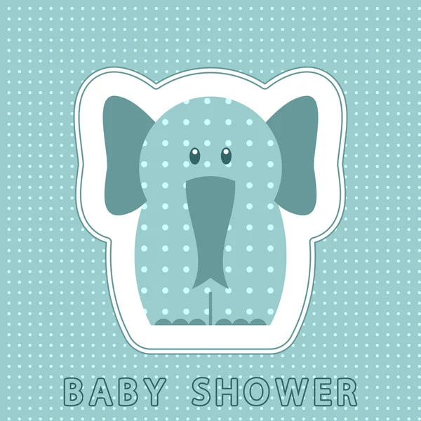 Baby shower card with cute elephant — Stock Vector