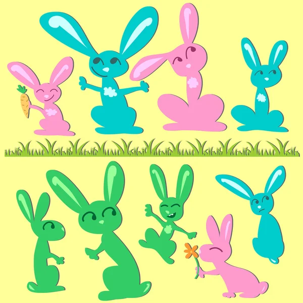 Bunny set — Stock Vector