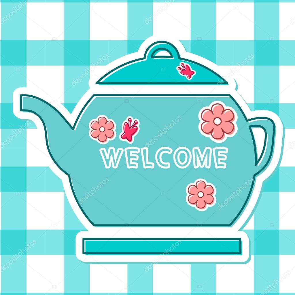 Invitation card with teapot Stock Vector Image by ©littlepaw 12051448