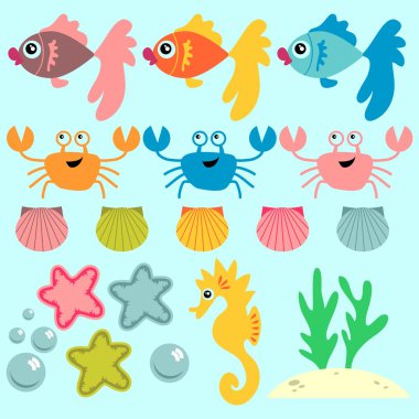 deniz dünya öğeleri kümesi