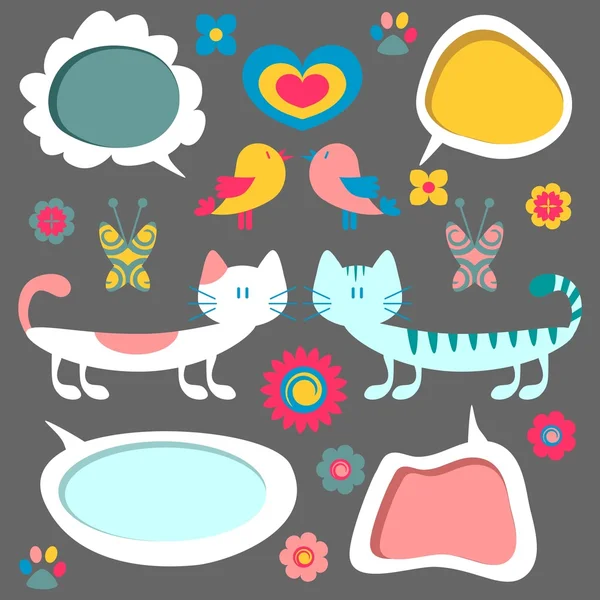 A set of sweet childish elements — Stock Vector